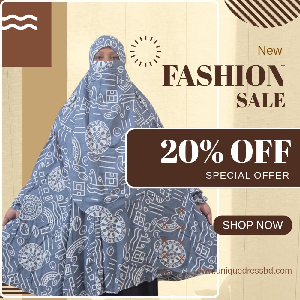 Single short Khimar white Ash